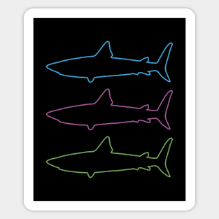 3 Sharks - colorful outline Sticker